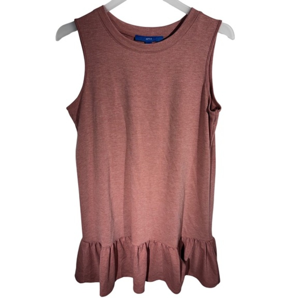 Apt 9 Womens Sleeveless Peplum Ruffle Hem Knit‎ Tank Top Mauve Pink Size Medium